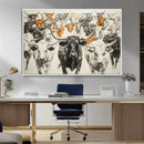 Farmhouse Wall Art | Western Longhorn Cattle Canvas Print | by MyGreatCanvas | Canvas Wall Art Prints | Photo Prints & Wall Decor