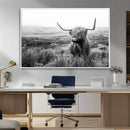 Scottish Highland Cow Wall Art | Black and White Canvas by MyGreatCanvas | Canvas Wall Art Prints | Photo Prints & Wall Decor