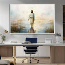 Framed Jesus Walking on Water Wall Art - 3-Panel Christian
