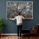 Majestic Angel Oak Tree Black and White Canvas Print – Multi by MyGreatCanvas | Canvas Wall Art Prints | Photo Prints & Wall Decor