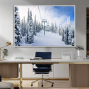 Winter Ski Lift Wall Art Print - Landscape Wall Art | Snowy