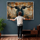 Longhorn Wall Art – Rustic Western Bull Canvas Print, Modern