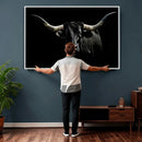 Texas Black Longhorn Bull Wall Art Canvas Print - Western by MyGreatCanvas | Canvas Wall Art Prints | Photo Prints & Wall Decor