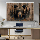 Rustic Grizzly 399 Wall Art | Triptych Canvas Print | Rustic