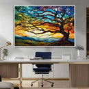 Vibrant Mosaic Tree of Life Wall Art | Stained Glass Style