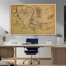 Middle Earth Map Canvas Wall Art – Vintage Fantasy Map