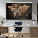 World Map Canvas Print – Framed Travel Map Wall Art for