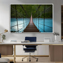 Suspension Bridge Over River Canvas Art | 3-Panel Nature by MyGreatCanvas | Canvas Wall Art Prints | Photo Prints & Wall Decor