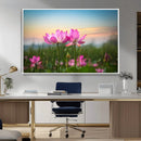 Pink Flower on the Mountain Canvas Print, Framed Pink Flower
