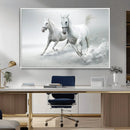 Large Wall Art Canvas Print – Beautiful Running White Horses by MyGreatCanvas | Canvas Wall Art Prints | Photo Prints & Wall Decor