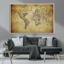 Push Pin World Map Canvas Print – Travel Tracker Wall Art