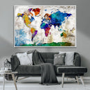 World Map Canvas Print – Framed Travel Map Wall Art for by MyGreatCanvas | Canvas Wall Art Prints | Photo Prints & Wall Decor