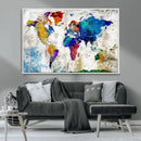 World Map Canvas Print – Framed Travel Map Wall Art for by MyGreatCanvas | Canvas Wall Art Prints | Photo Prints & Wall Decor