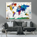 World Map Canvas Print – Detailed Map of the World Wall Art