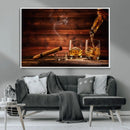 Whiskey and Cigar Wall Art Canvas | 3 Panel Bar Room Decor by MyGreatCanvas | Canvas Wall Art Prints | Photo Prints & Wall Decor