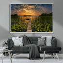 Lake and Flower Wall Art Canvas Print