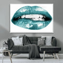 Blue Lips Wall Art Canvas Print