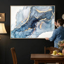 Abstract Art Print - Blue Abstract Canvas Wall Art Print