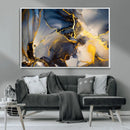 Large Abstract Wall Art Print -  Gold and Blue Abstract