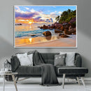 Tropical Island Beach Sunset Canvas Print