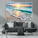 Sunset Beach Waves Canvas Wall Art – 5-Panel Ocean Sunset by MyGreatCanvas | Canvas Wall Art Prints | Photo Prints & Wall Decor