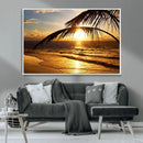 Golden Tropical Beach Sunset Canvas Triptych, Coastal Palm by MyGreatCanvas | Canvas Wall Art Prints | Photo Prints & Wall Decor