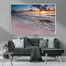 Sea Ocean Sunset Beach Wall Art Canvas Print