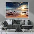 Golden Hour Beach Sunset Canvas Triptych, Ocean Waves and by MyGreatCanvas | Canvas Wall Art Prints | Photo Prints & Wall Decor
