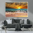 Golden Sunset Beach Canvas Wall Art – Triptych Seascape by MyGreatCanvas | Canvas Wall Art Prints | Photo Prints & Wall Decor
