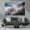 Beautiful Rising Fog in Winter Mountain Landscape- Framed by MyGreatCanvas | Canvas Wall Art Prints | Photo Prints & Wall Decor