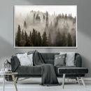 Foggy Mountain Wall Art | 3-Panel Foggy Forest and Mountain