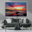 Glorious Sunset on The Beach Wall Art Canvas Print