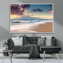 Cloudy Weather Beach Sunset Canvas Print | Sunrise Wall Art