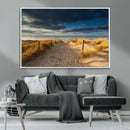 Ocean Beach Dark Clouds Wall Art Canvas Print
