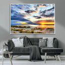 Sunset On The Ocean Wall Art Canvas Print