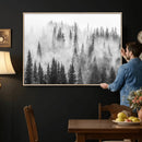 Forest Wall Art Print | Foggy Pine Forest Canvas Wall Art -