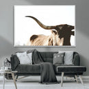 Texas Longhorn Wall Art Canvas Print | 3-Panel Large