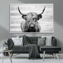 Scottish Highland Cow Cattle Art Print on Wood Background by MyGreatCanvas | Canvas Wall Art Prints | Photo Prints & Wall Decor