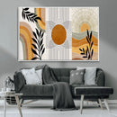 Modern Boho Sun and Leaf Abstract Art – 3-Panel Giclée