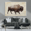 Buffalo Wall Art, Western Bison Canvas Print, Rustic Buffalo