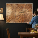 Tree Ring Canvas Art, Rustic Wood Grain Wall Art, Tree Slice
