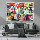 Picasso Style Art Abstract Canvas Wall Art Print , Colorful