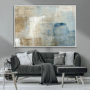 Abstract Blue and Beige Wall Art, Modern Minimalist Canvas