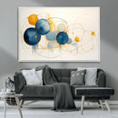 Geometric Blue Orange Abstract Wall Art Canvas, Geometric