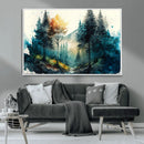 Watercolor Trees Forest Abstract Wall Art Canvas Print,