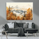 Golden Autumn Forest Wall Art Canvas | Mountain Landscape