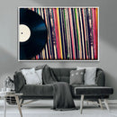 Vinyl Record and Album Collection Canvas Wall Art - Retro