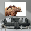 Mother and Baby Bear Canvas Wall Art - Adorable Wildlife
