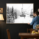 Winter Forest Wall Art Canvas Print – Framed Snowy Mountain