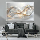 Abstract art Grey and Gold Lines Wall Art
